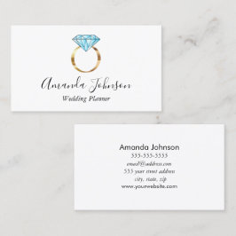 Tarjeta De Visita Planificador de casamiento de anillo de diamantes