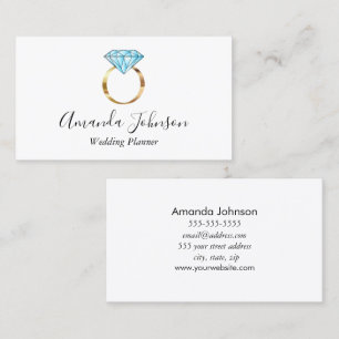 Tarjeta De Visita Planificador de casamiento de anillo de diamantes