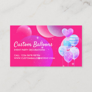 Tarjeta De Visita Planificador de decoración para eventos con globos