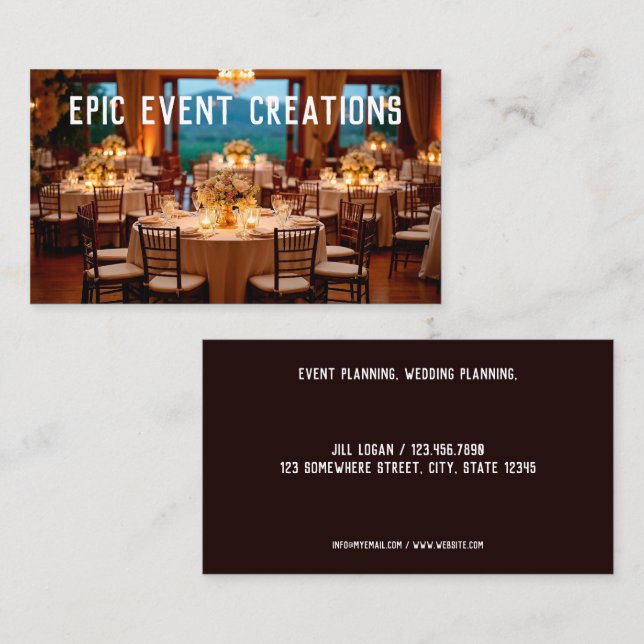 Tarjeta De Visita Planificador de eventos (Anverso / Reverso)