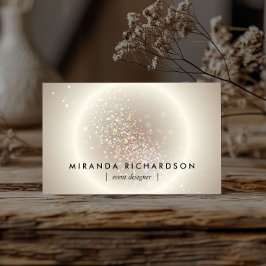 Tarjeta De Visita Planificador de eventos Celestiales Confetti Glow