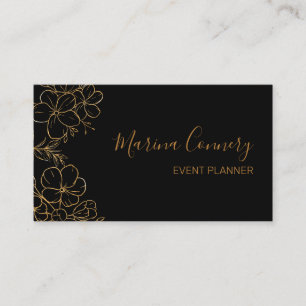 Tarjeta De Visita Planificador de eventos Chic Floral Line Drawing N