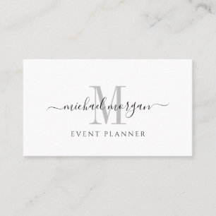 Tarjeta De Visita Planificador de eventos con guión moderno simple d
