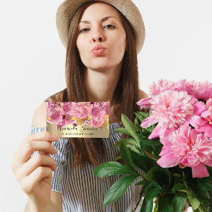 Tarjeta De Visita Planificador de eventos con logotipo de flores de 