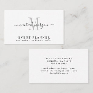 Tarjeta De Visita Planificador de Eventos con Monograma de Letra Scr