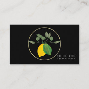 Tarjeta De Visita Planificador de Eventos de Acuarela de Limón Elega