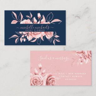 Tarjeta De Visita Planificador de eventos de acuarela floral de la M