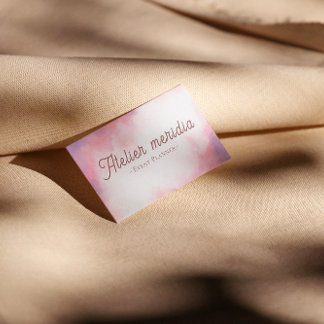 Tarjeta De Visita Planificador de Eventos de Acuarela Rosa