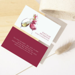Tarjeta De Visita Planificador de Eventos de Baile de Vino Elegante