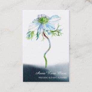 Tarjeta De Visita *~* Planificador de eventos de Boda de anémona bl