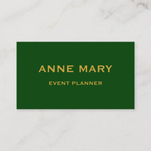 Tarjeta De Visita Planificador de Eventos de Boda de Oro Verde Esmer