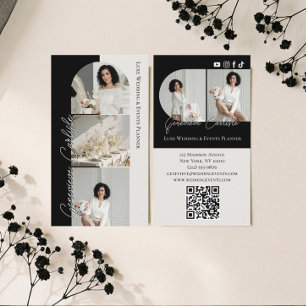 Tarjeta De Visita Planificador de Eventos de Boda Elegante de Lujo C