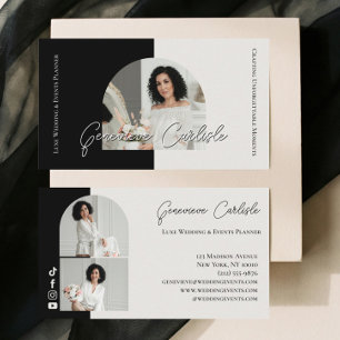 Tarjeta De Visita Planificador de Eventos de Boda Elegante de Lujo E