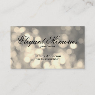 Tarjeta De Visita Planificador de eventos de Bokeh de Oro