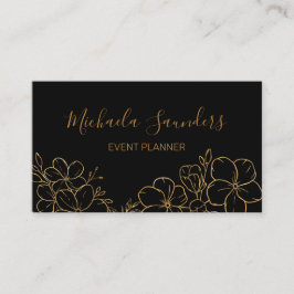Tarjeta De Visita Planificador de eventos de dibujo de línea floral