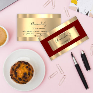 Tarjeta De Visita Planificador de eventos de estilo Burgundy Gold