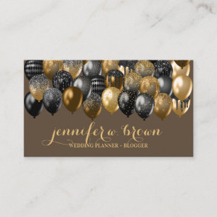 Tarjeta De Visita Planificador de Eventos de Fiesta con Globos Elega