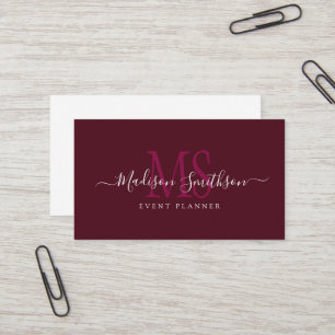 Tarjeta De Visita Planificador de eventos de guión elegante