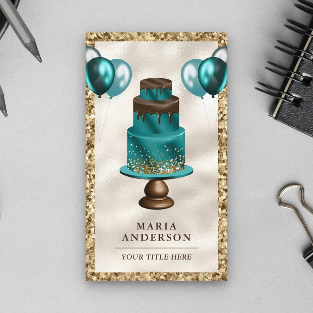 Tarjeta De Visita Planificador de eventos de los globos de pastel Ve (Subido por el creador)