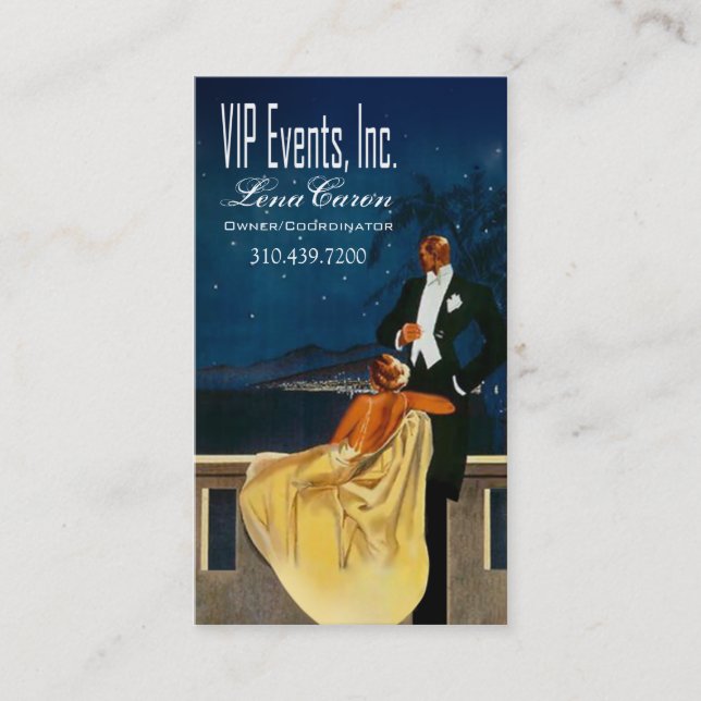 Tarjeta De Visita Planificador de eventos del "art déco" -, (Anverso)