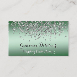 Tarjeta De Visita Planificador de Eventos Elegante Esmeralda con Bri