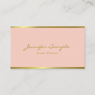 Tarjeta De Visita Planificador de eventos elegante moderno del oro