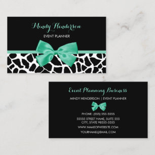 Tarjeta De Visita Planificador de Eventos Estampado de Jirafa Bonita
