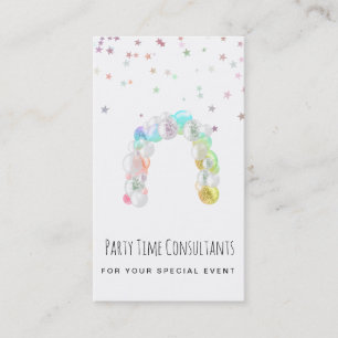 Tarjeta De Visita *~* Planificador de eventos Fiesta Rainbow Balloon