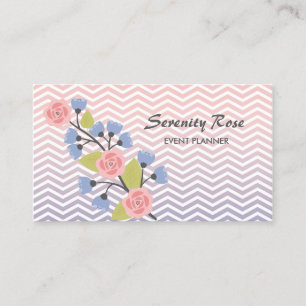 Tarjeta De Visita Planificador de Eventos Floral Chevron