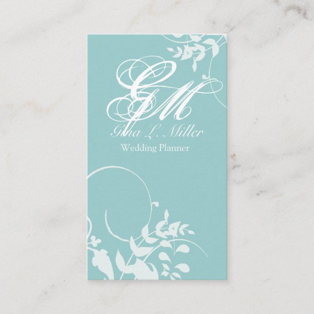 Tarjeta De Visita Planificador de eventos floral delicado del (Anverso)