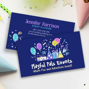 Tarjeta De Visita Planificador de eventos - Ilustracion colorido bri