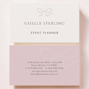 Tarjeta De Visita Planificador de Eventos Lazo Rosa