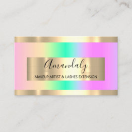 Tarjeta De Visita Planificador de eventos marco dorado Ombre Pastel
