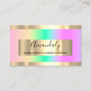 Tarjeta De Visita Planificador de eventos marco dorado Ombre Pastel