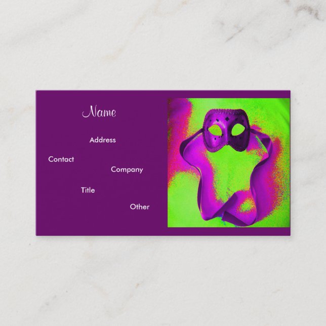 Tarjeta De Visita Planificador de eventos - Masquerade II (Anverso)