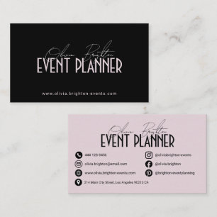 Tarjeta De Visita Planificador de Eventos Moderno Elegante Profesion