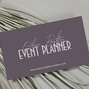 Tarjeta De Visita Planificador de Eventos Moderno Elegante Profesion