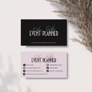 Tarjeta De Visita Planificador de Eventos Moderno Elegante Profesion