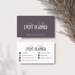 Tarjeta De Visita Planificador de Eventos Moderno Elegante Profesion