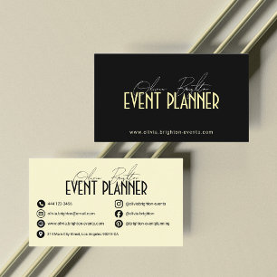 Tarjeta De Visita Planificador de Eventos Moderno Elegante Profesion