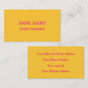 Tarjeta De Visita Planificador de Eventos Naranja Dorado Amarillo Ro