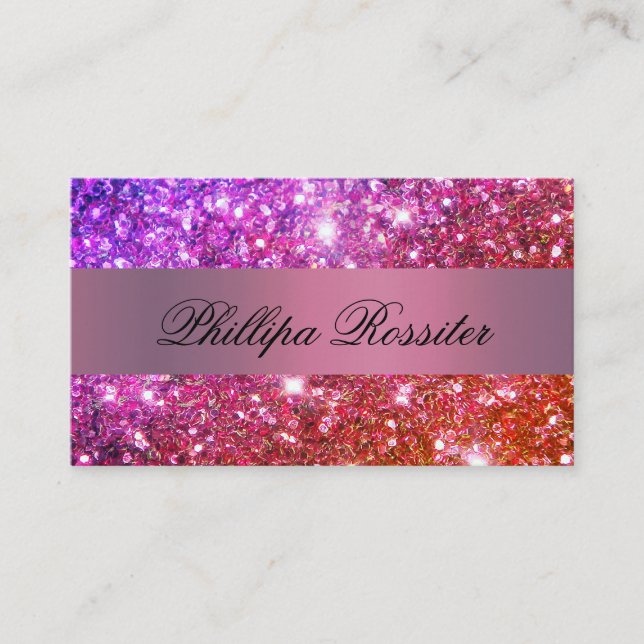 Tarjeta De Visita Planificador de eventos Ombre Pink and Red Purpuri (Anverso)