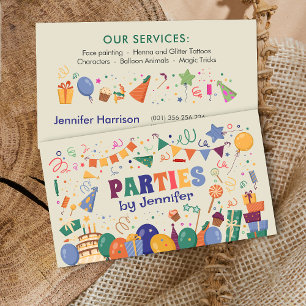 Tarjeta De Visita Planificador de eventos para niños - Dibujos anima