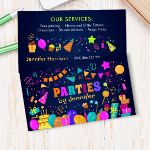 Tarjeta De Visita Planificador de Eventos para Niños - Dibujos Anima