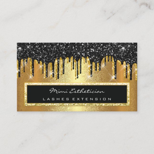 Tarjeta De Visita Planificador de eventos profesional Eyelash Black  (Anverso)