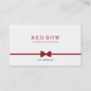 Tarjeta De Visita Planificador de eventos Red Bow Tie