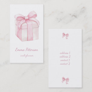 Tarjeta De Visita planificador de eventos regalo rosa acuarela