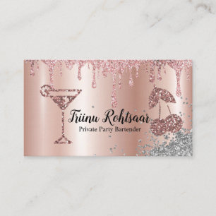 Tarjeta De Visita Planificador de Eventos Rosa Pastel y Oro Artista