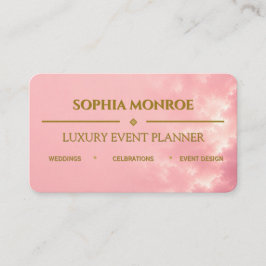 Tarjeta De Visita Planificador de Eventos Rosa y Dorado