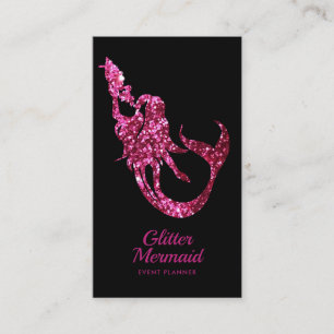 Tarjeta De Visita Planificador de eventos rosado de Purpurina de Sir